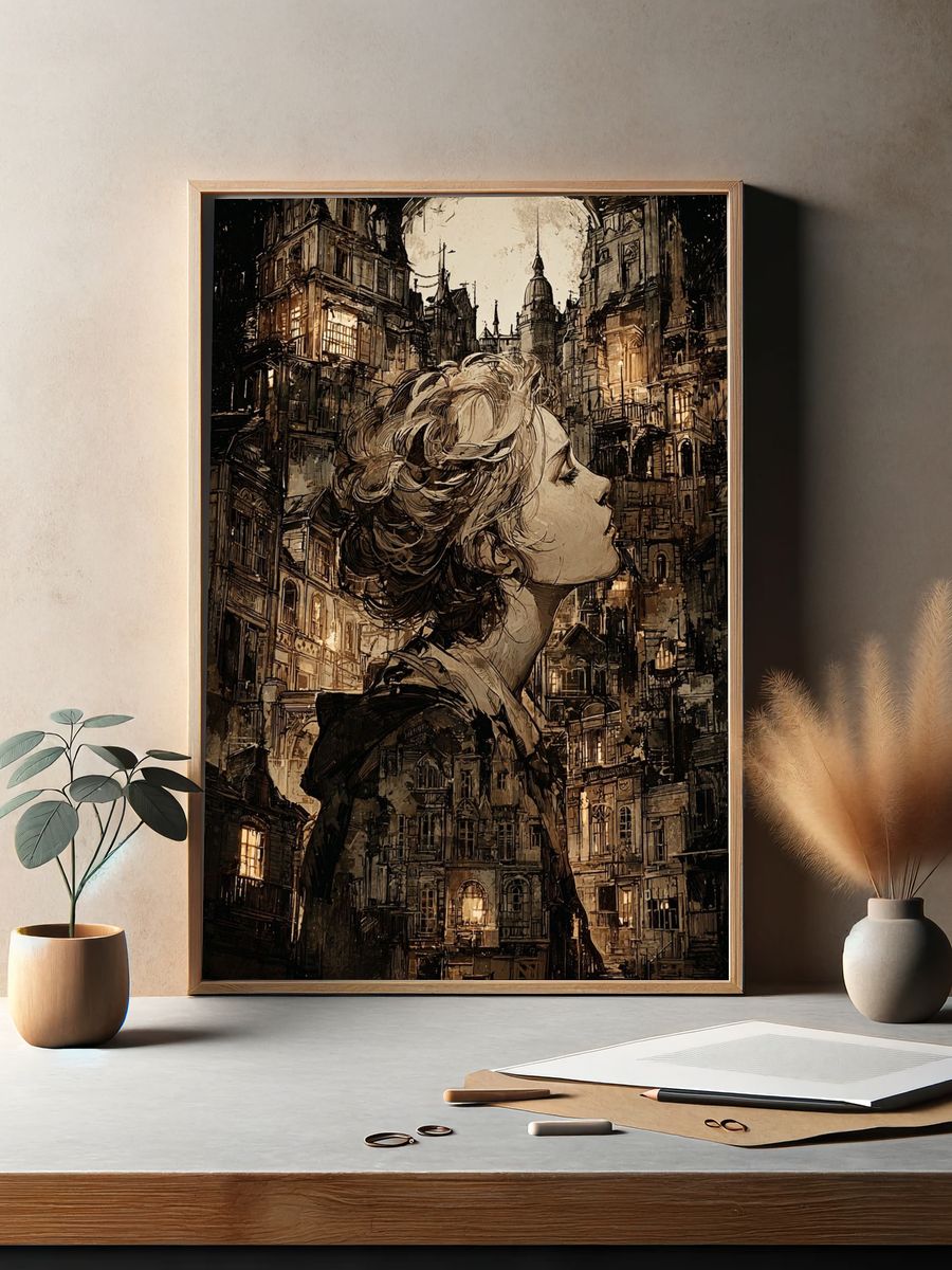 Dreamy Cityscape — Fine Art Print. — room view 2