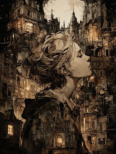 Dreamy Cityscape — Fine Art Print. poster