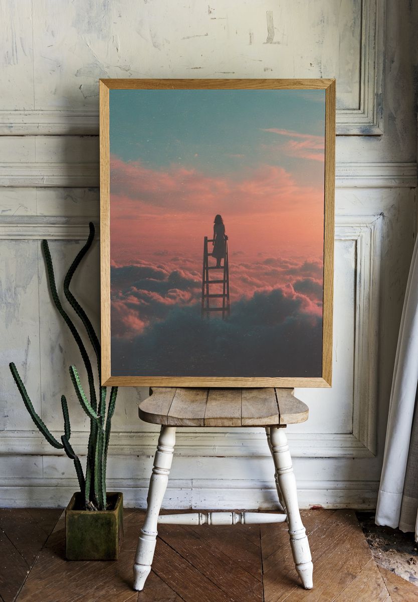 Dreamy Clouds — Surrealism Print room preview
