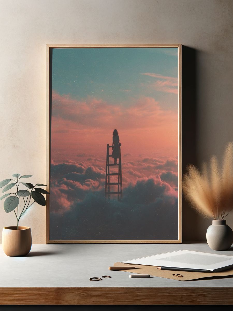 Dreamy Clouds — Surrealism Print. — room view 2