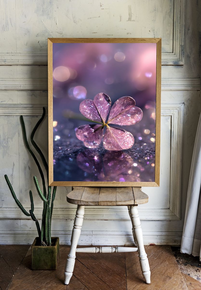 Delicate Clover Blossom — Photography Print. — room view 1