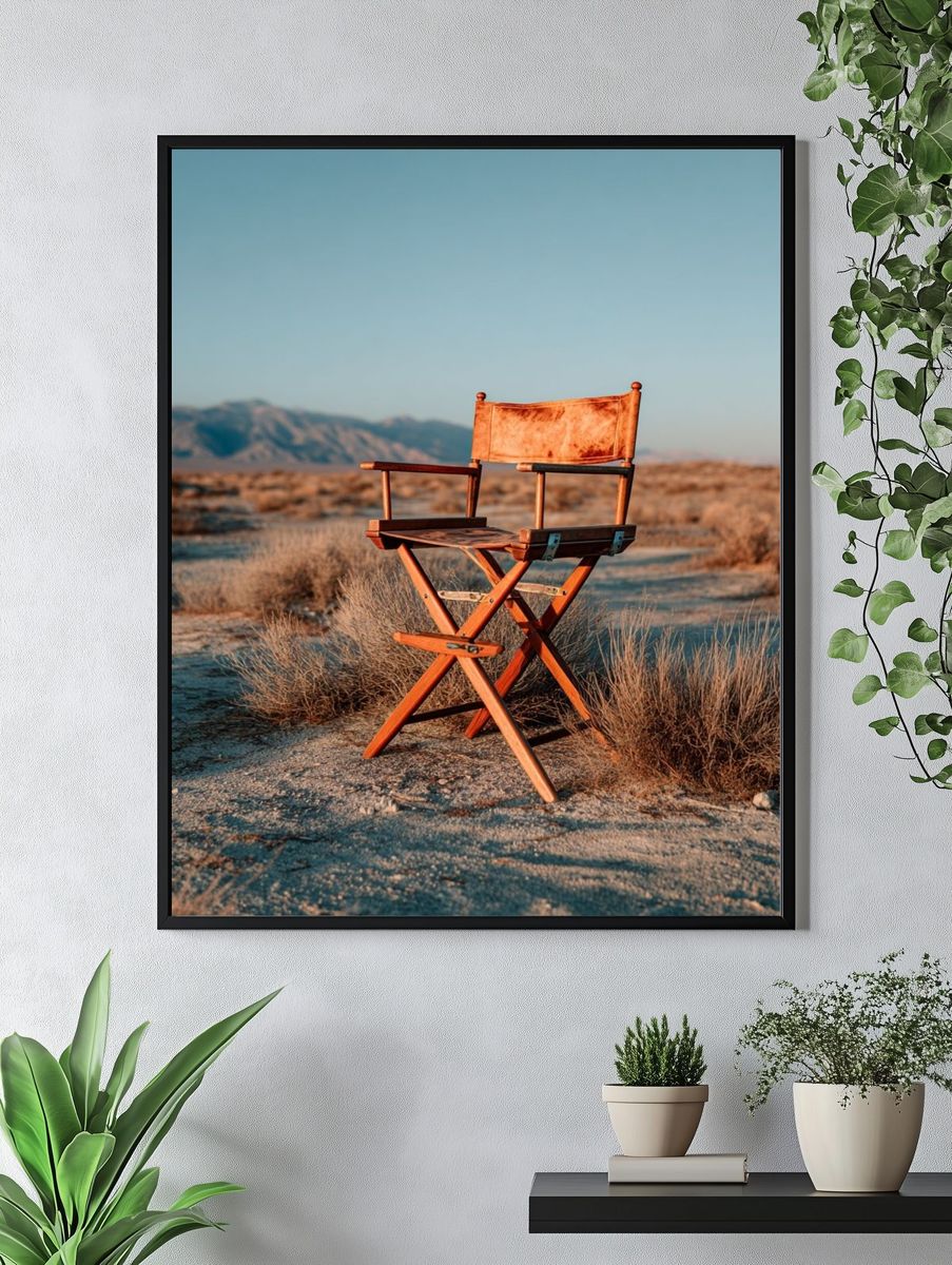 Director's Chair in Desert Landscape Poster. — room view 4