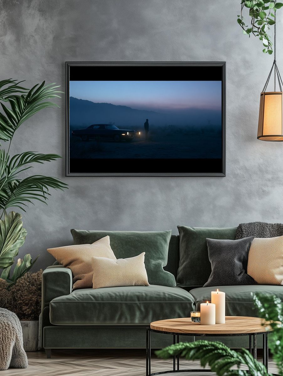 Desert Car at Dusk Photography Poster. — room view 4