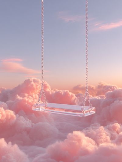 Dreamy Swing in Clouds — Fine Art Print. poster
