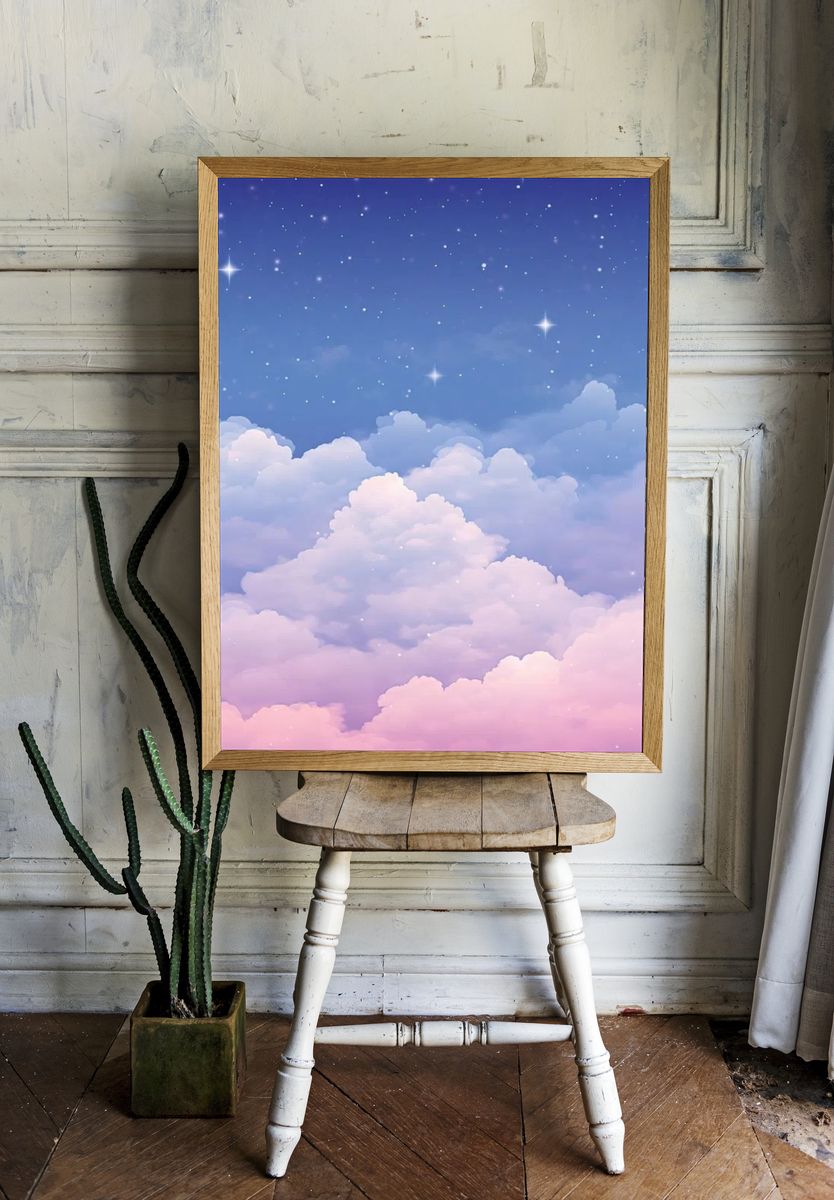 Dreamy Clouds at Twilight Poster. — room view 1