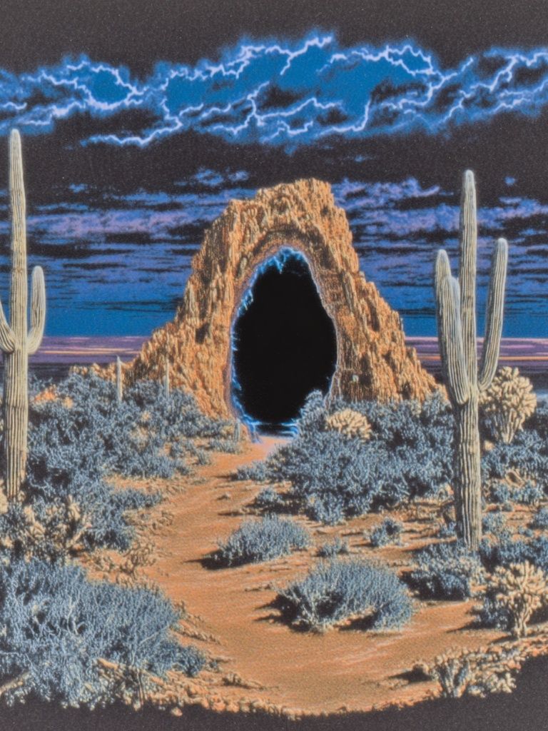 Desert Portal Retro Print. poster — illustration art