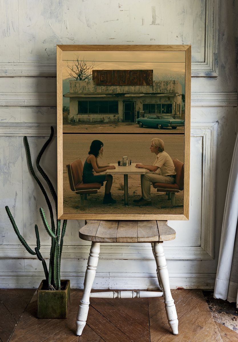 Desert Diner Scene Photography Poster. room preview