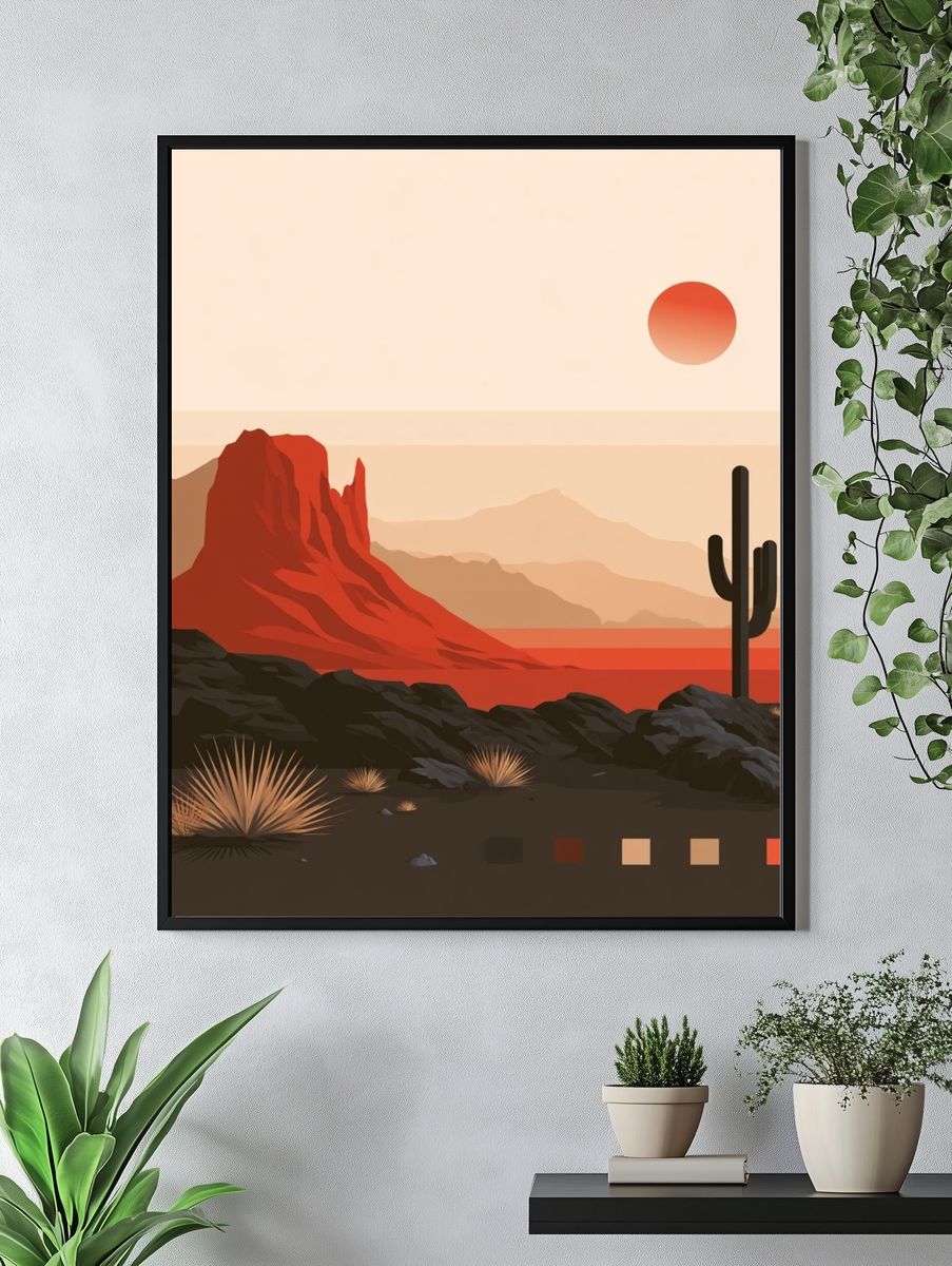 Desert Mesa Sunset Print. — room view 4