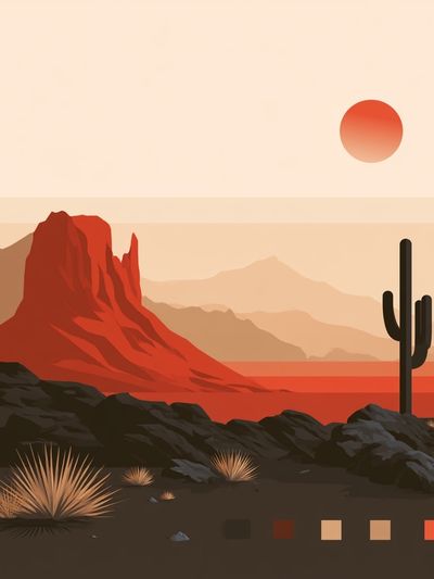 Desert Mesa Sunset Print. poster