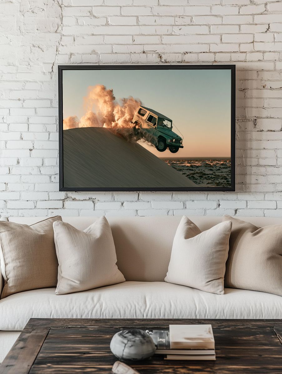 Desert Dune Jump Photography Poster. — room view 1
