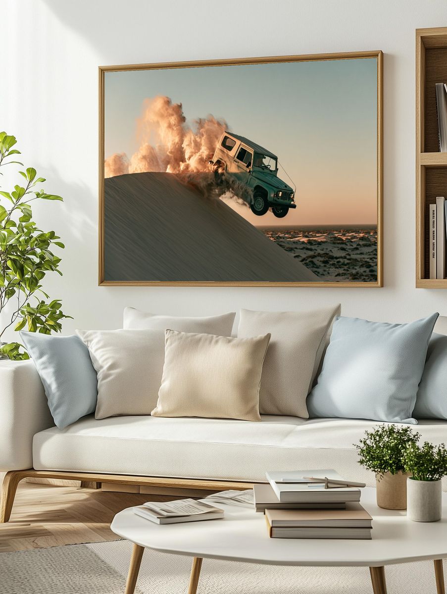 Desert Dune Jump Photography Poster. — room view 2