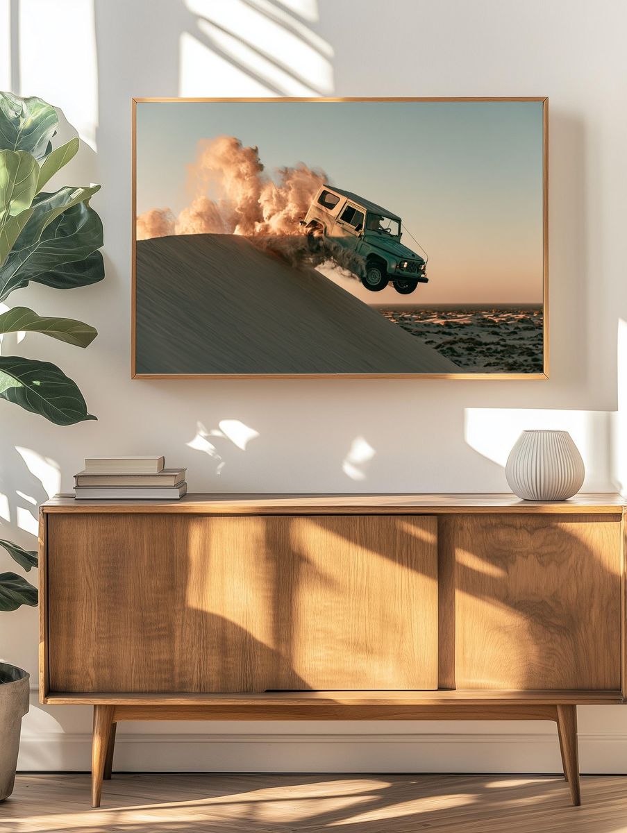 Desert Dune Jump Photography Poster. — room view 3