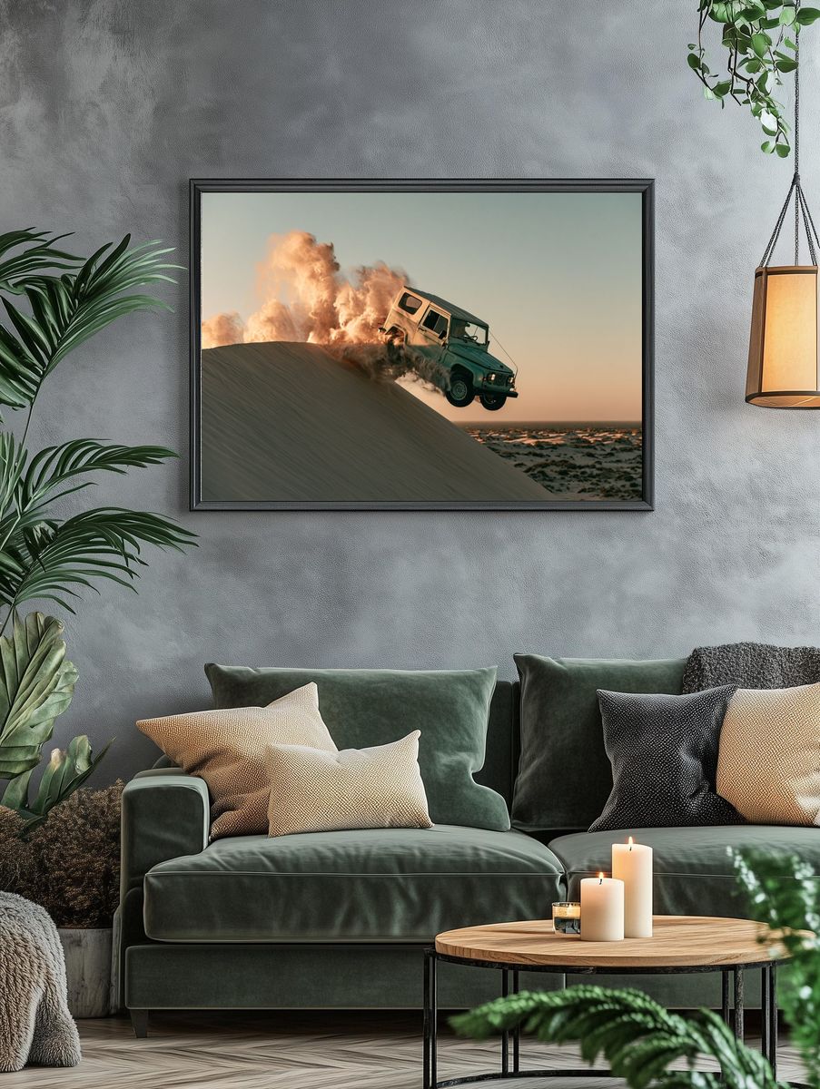 Desert Dune Jump Photography Poster. — room view 4