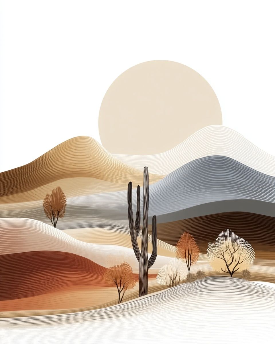 Desert Sunrise Abstract Poster. poster — abstract art