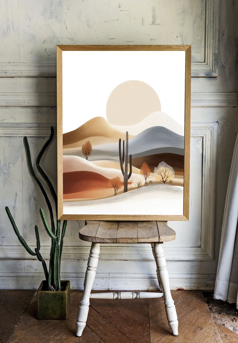 Desert Sunrise Abstract Poster room preview