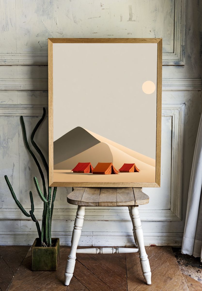 Desert Dunes Minimalist Poster. — room view 1