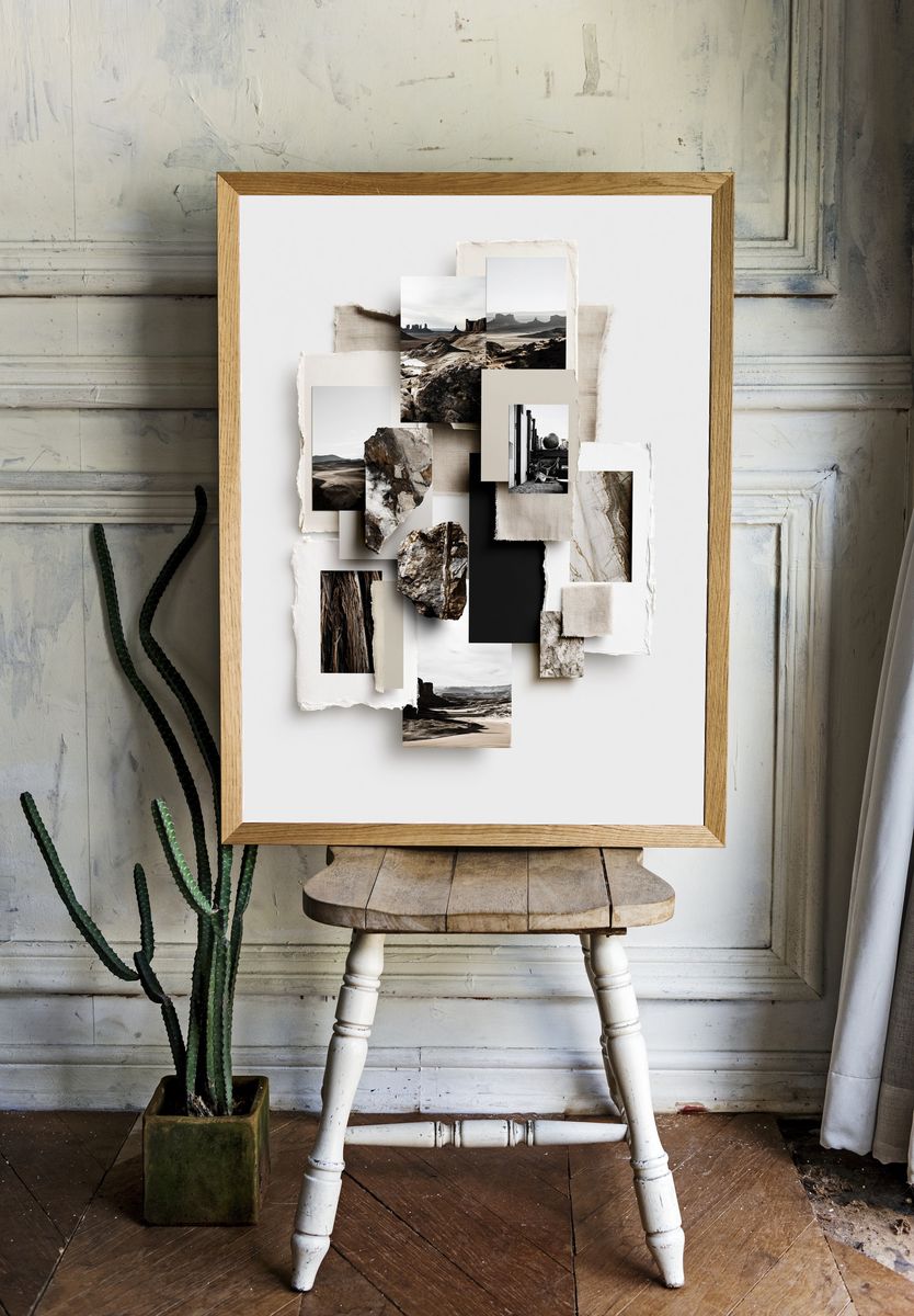 Desert Collage Landscape Print. — room view 1
