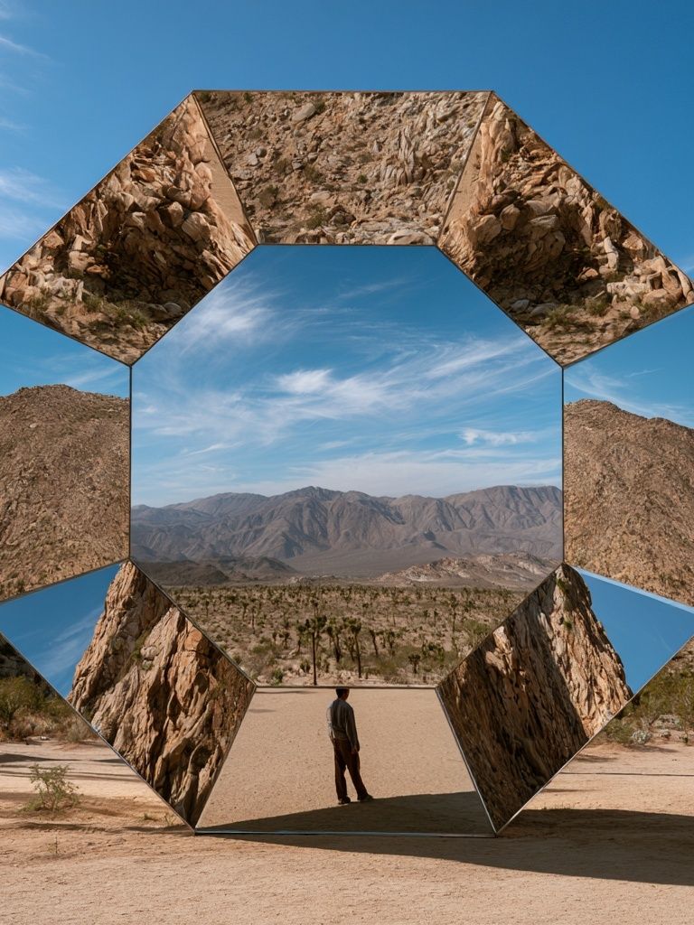 Desert Mirror Portal Photography Poster. poster — photography art