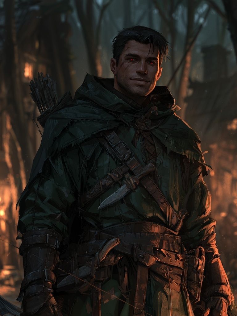 Dark Forest Archer Fantasy Print. poster detail