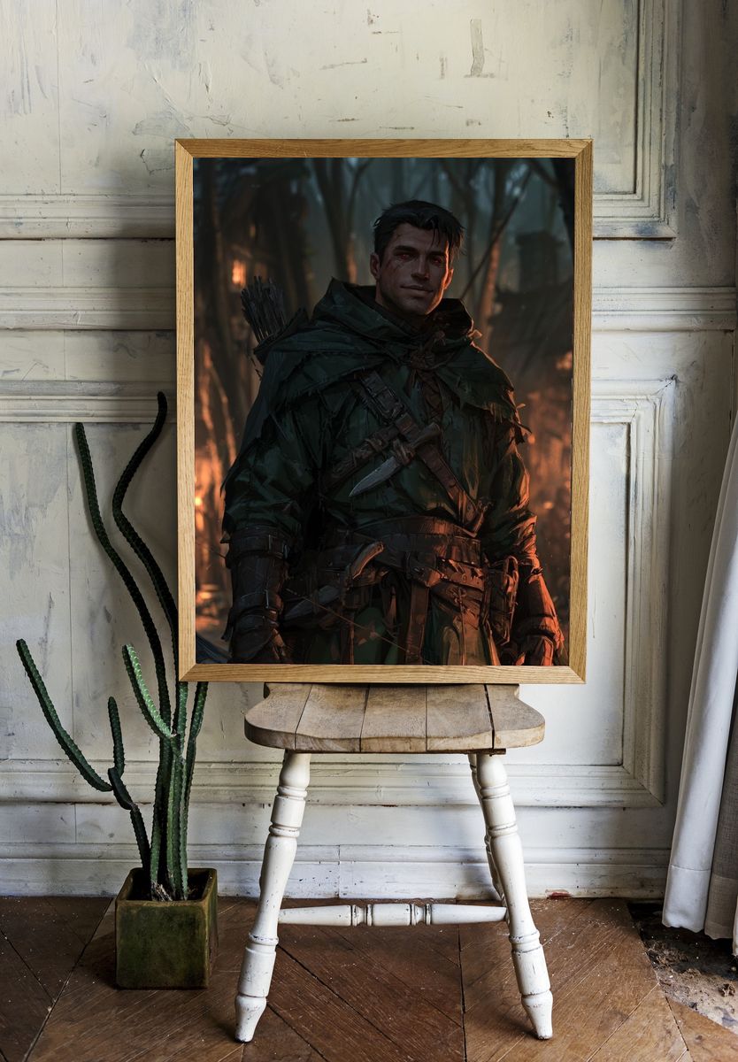 Dark Forest Archer Fantasy Print. — room view 1