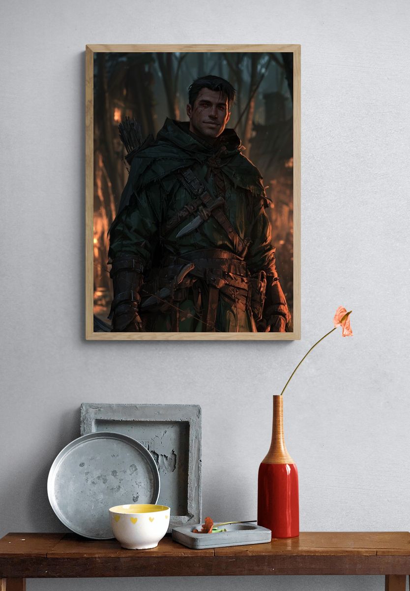 Dark Forest Archer Fantasy Print. — room view 3