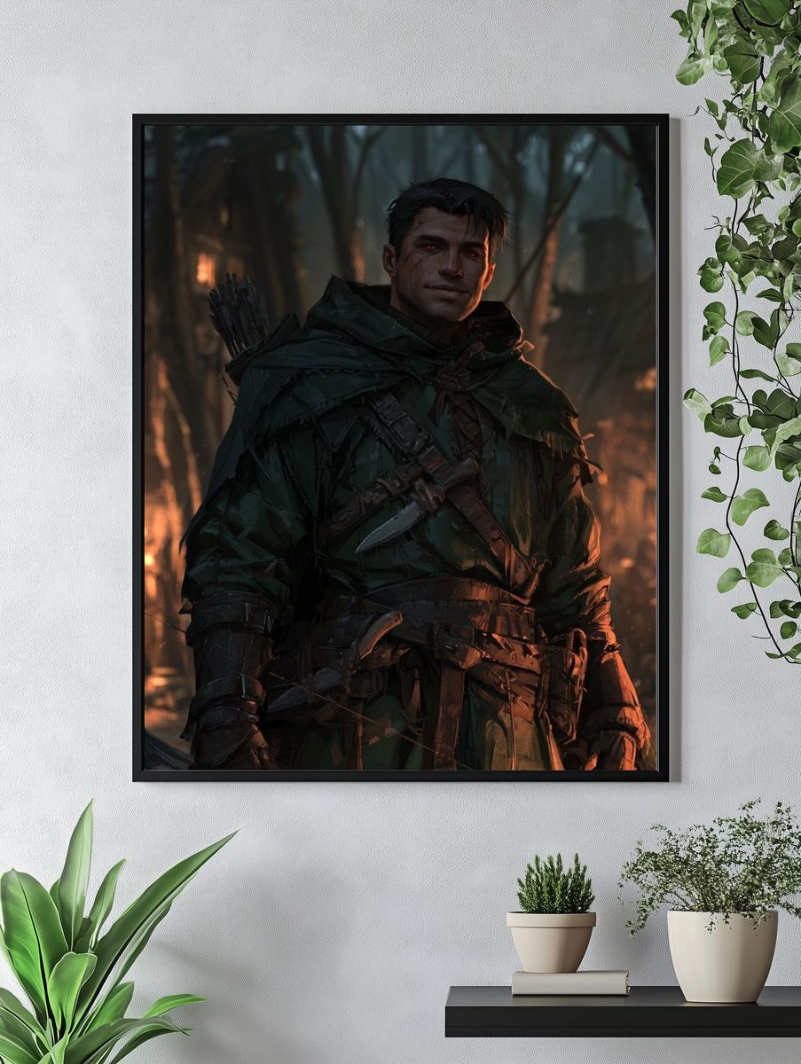 Dark Forest Archer Fantasy Print. — room view 4