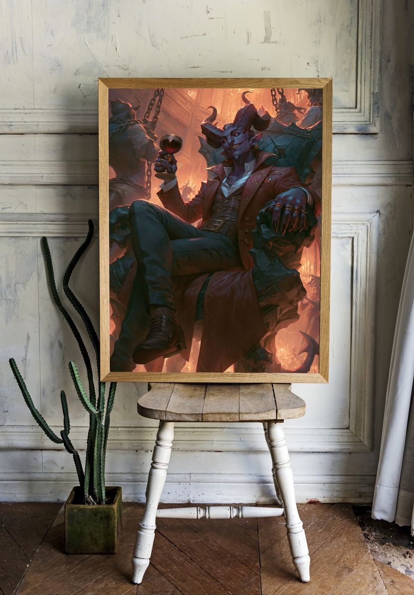Demonic Noble Feast Illustration Poster. room preview