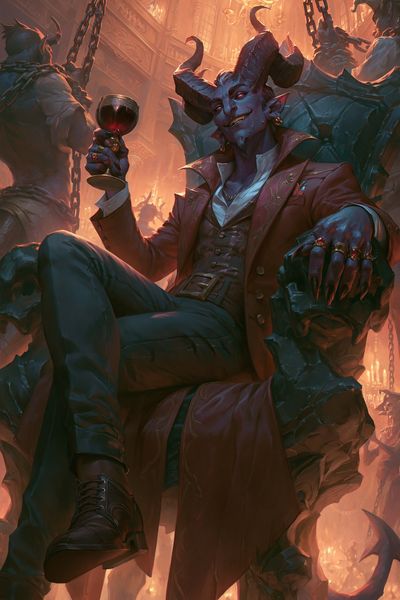Demonic Noble Feast Illustration Poster. poster print