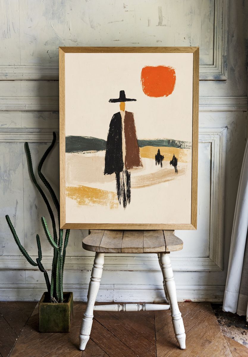 Desert Figure Abstract Poster room preview
