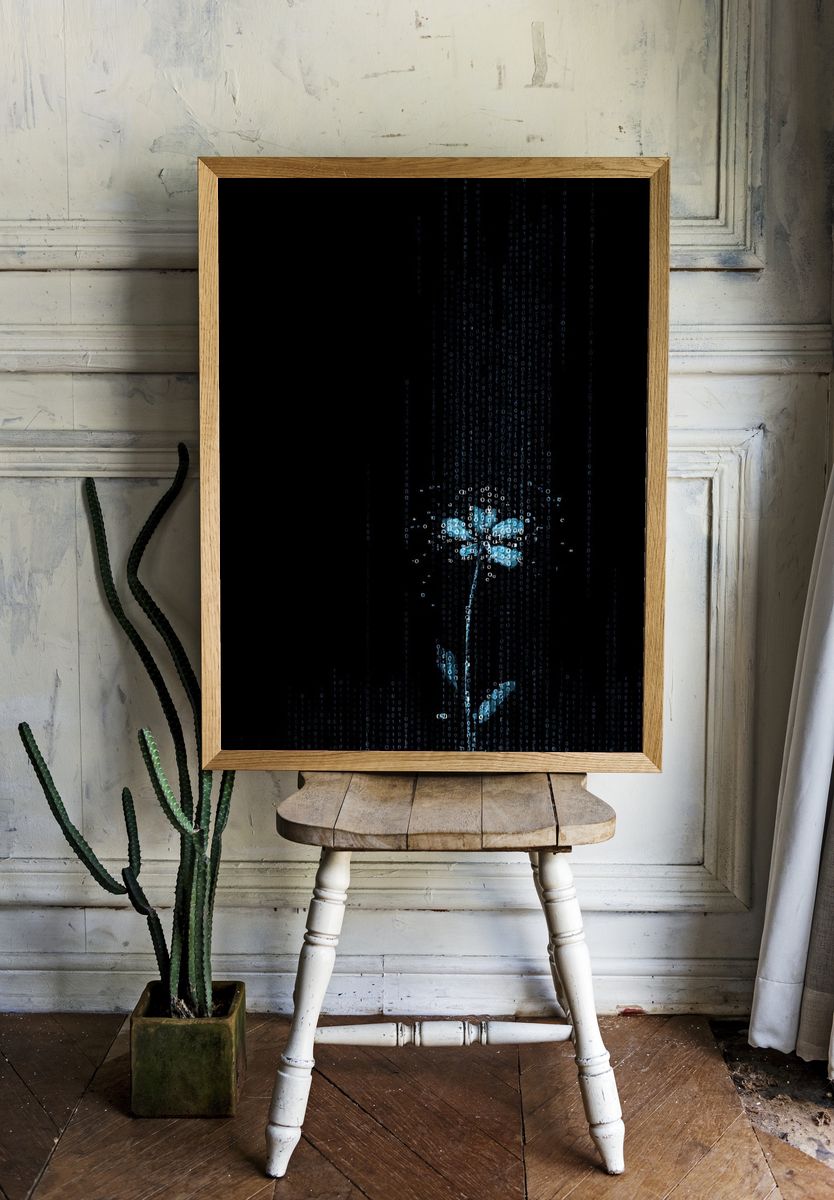 Digital Flower — Abstract Print room preview