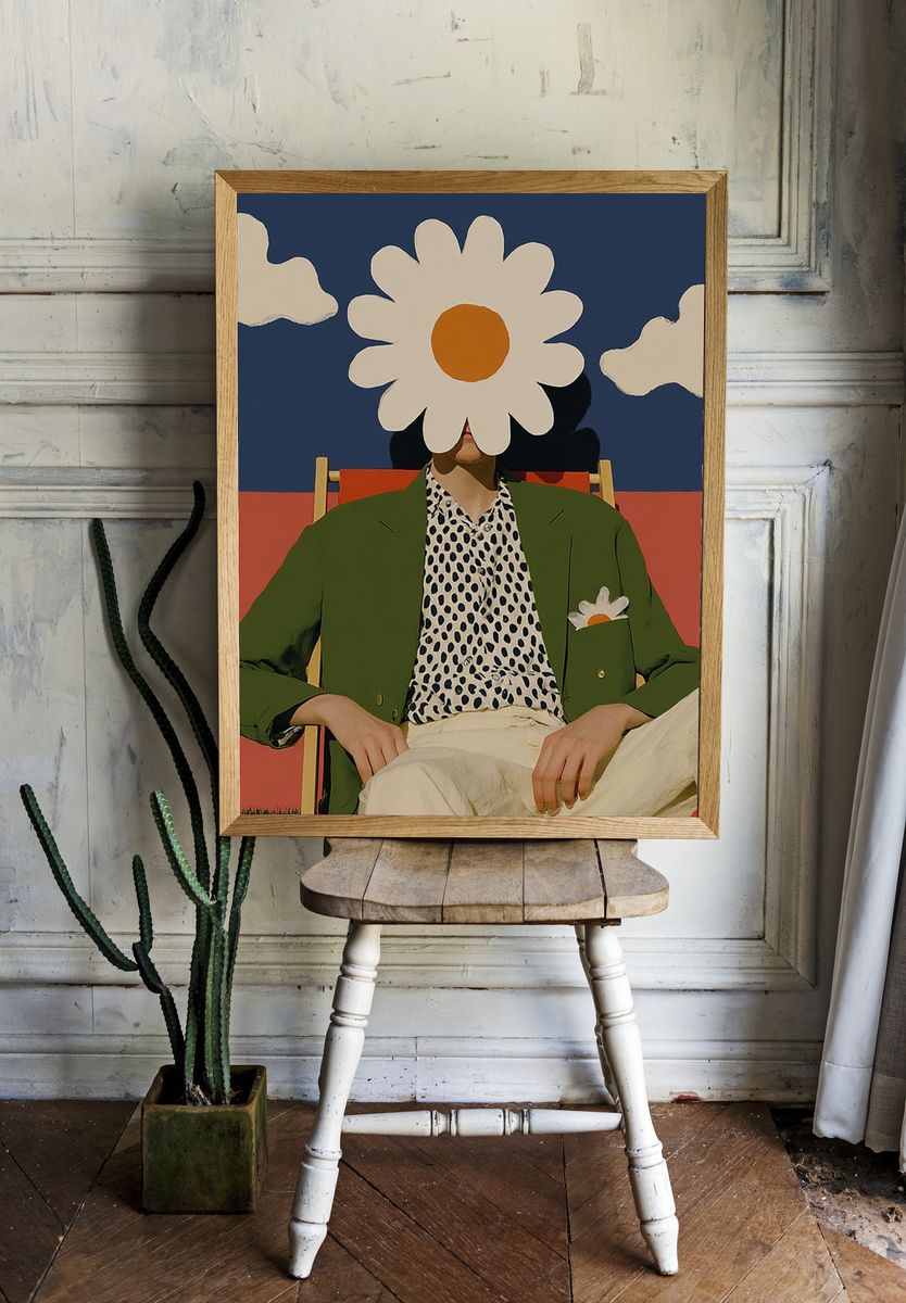Daisy Face — Contemporary Print. room preview