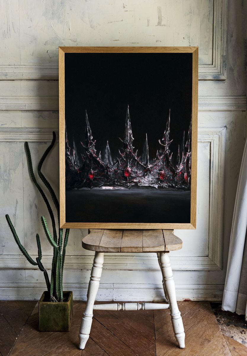 Crimson Crown — Dark Fantasy Print. room preview