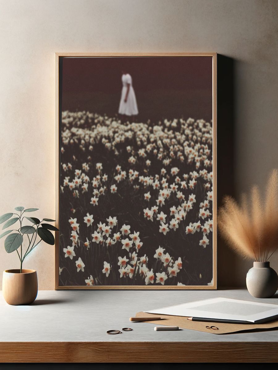 Daffodil Field with Figure — Photography Print. — room view 2