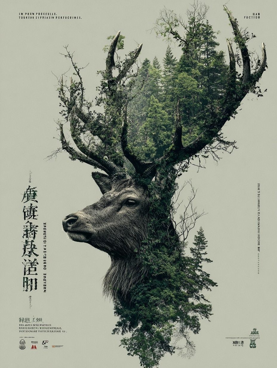 Deer Forest — Fine Art Print. poster detail