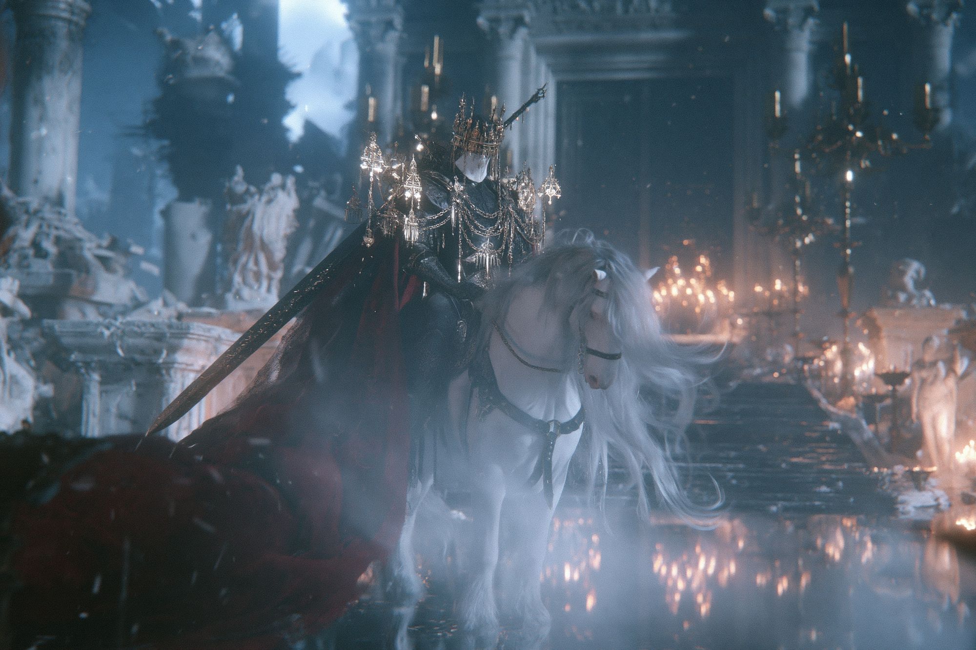 Dark Fantasy White Horse Poster. poster detail