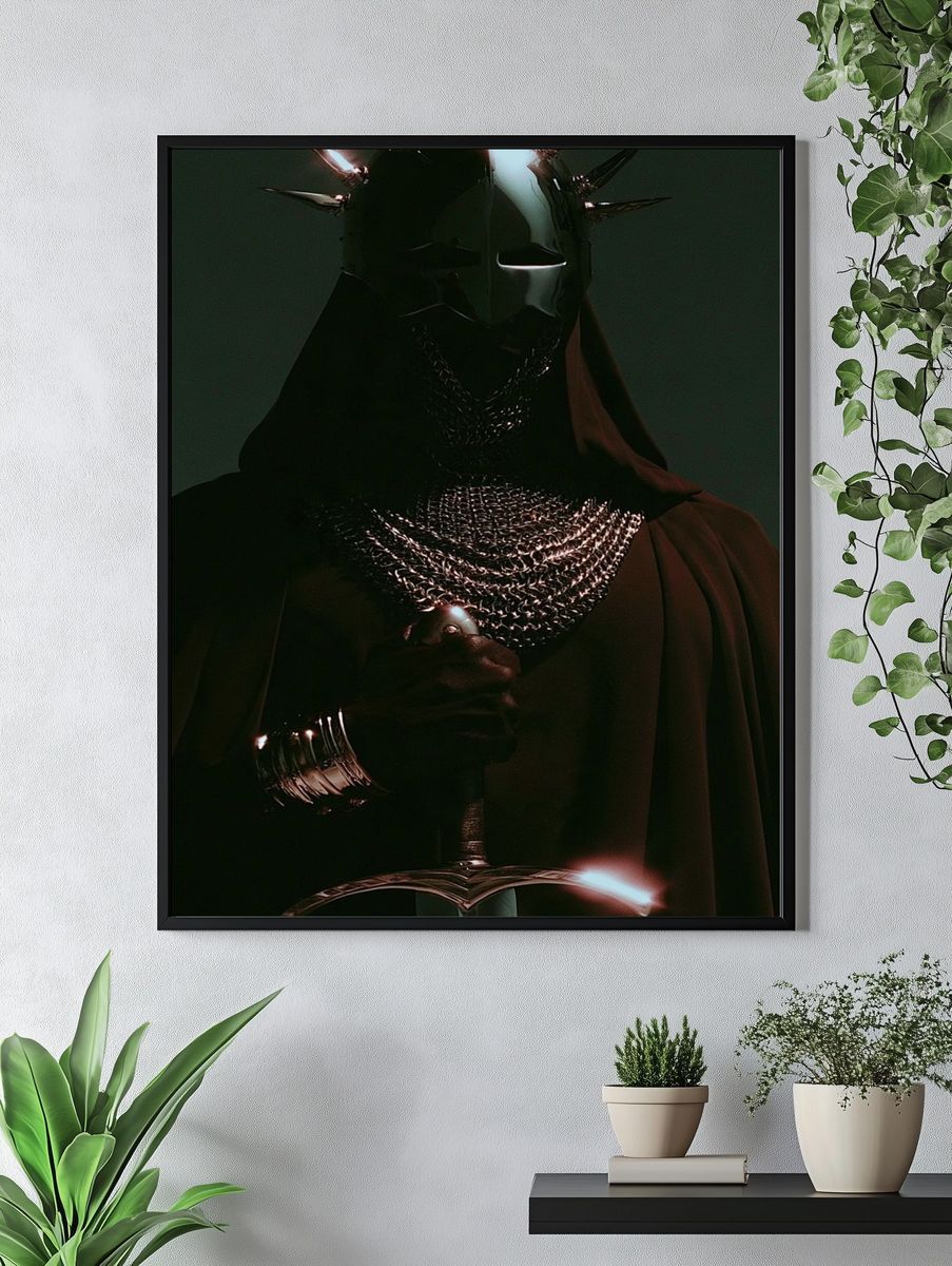 Dark Knight Fantasy Illustration Poster. — room view 4