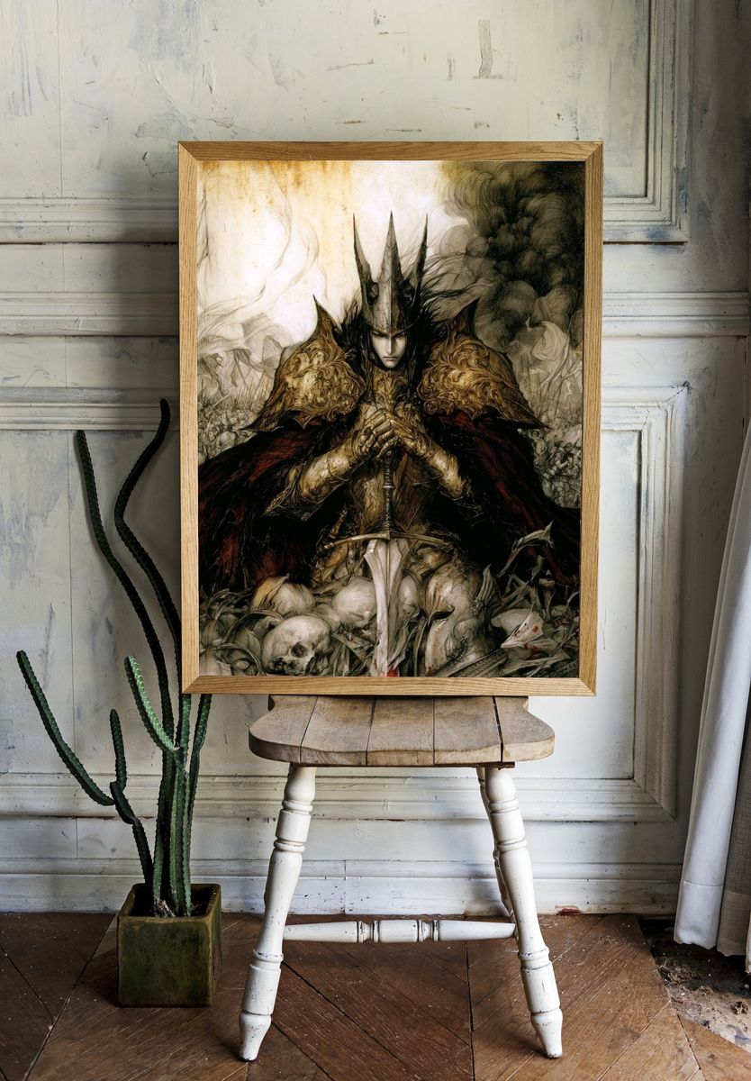 Dark Fantasy Knight Poster. — room view 1