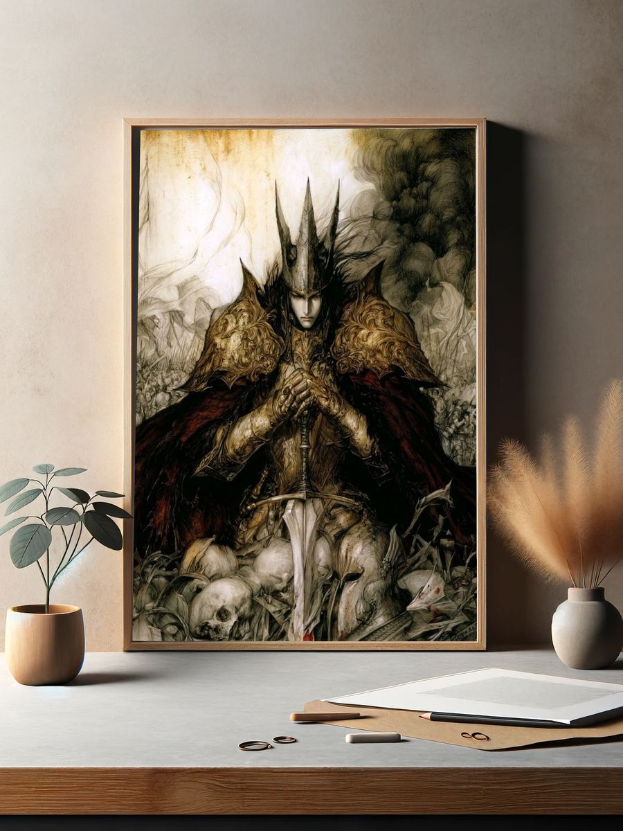 Dark Fantasy Knight Poster. — room view 2