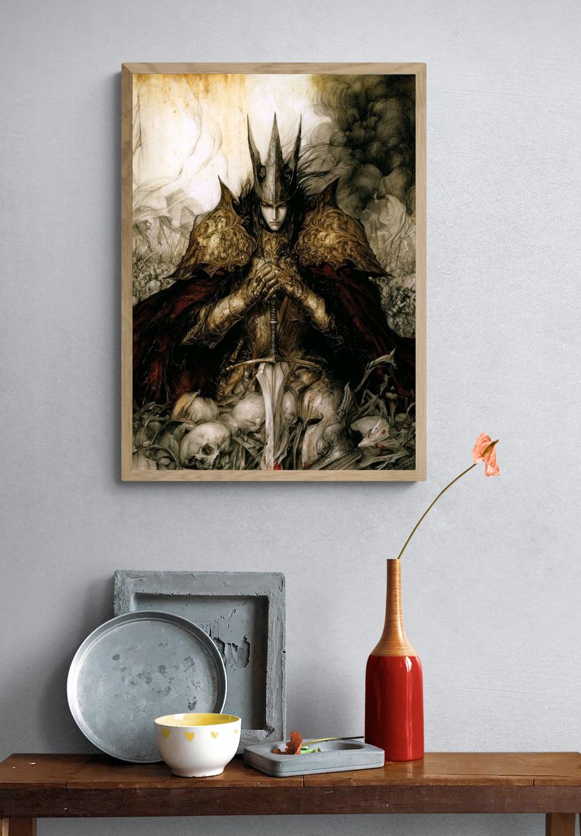 Dark Fantasy Knight Poster. — room view 3