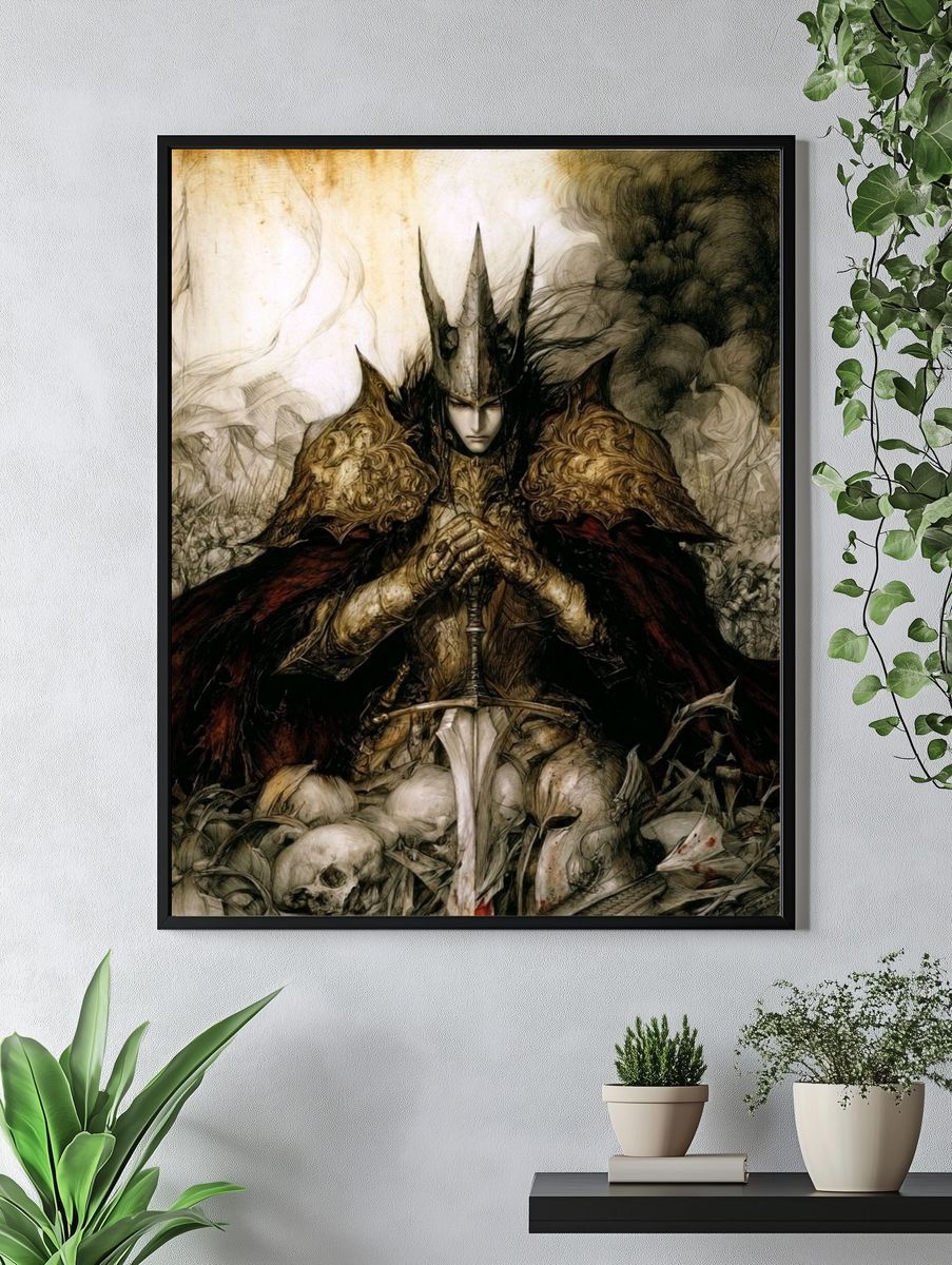 Dark Fantasy Knight Poster. — room view 4