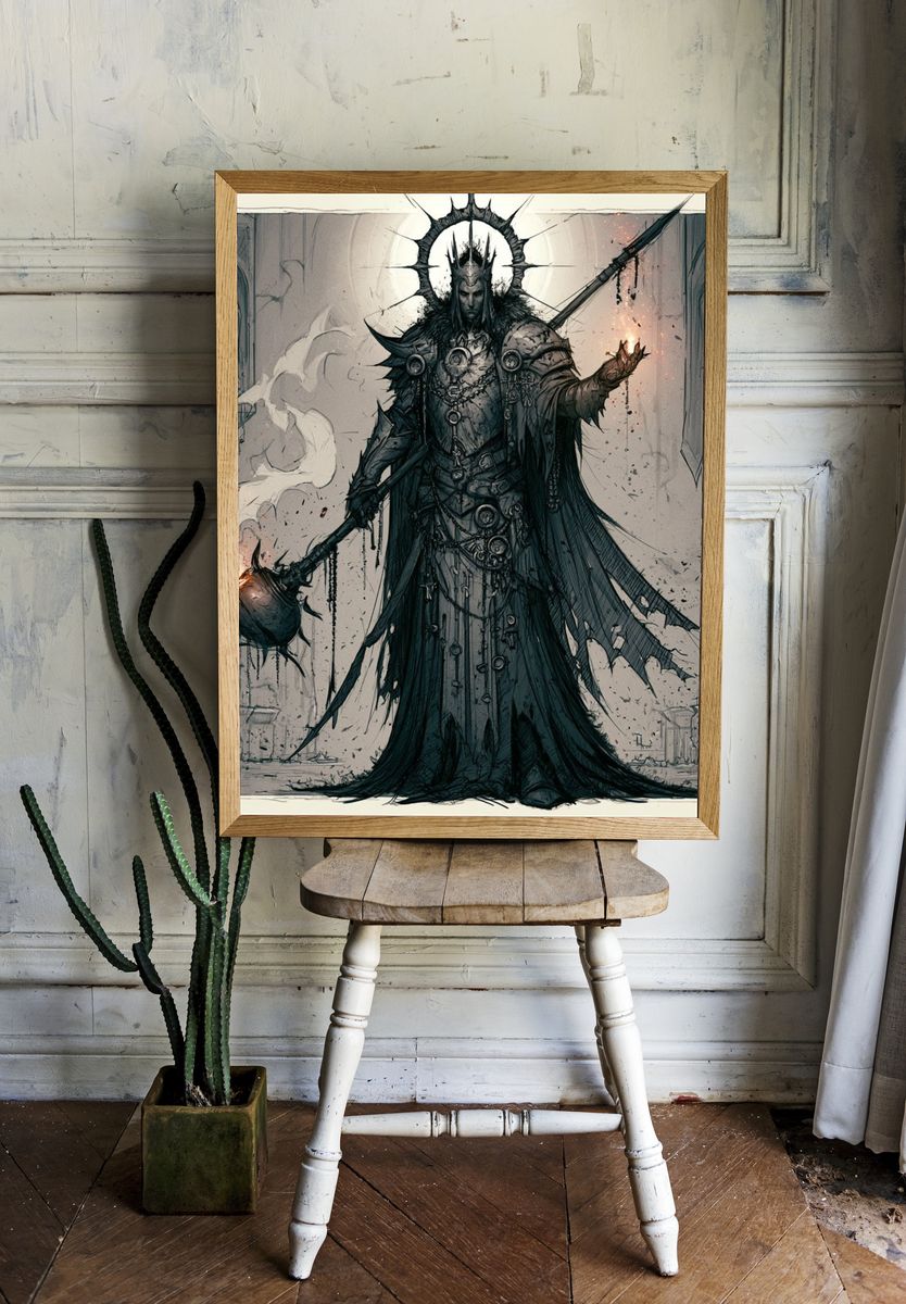 Dark Fantasy King Illustration Poster. room preview