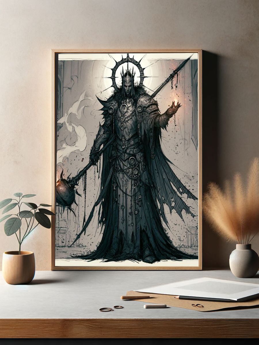 Dark Fantasy King Illustration Poster. — room view 2