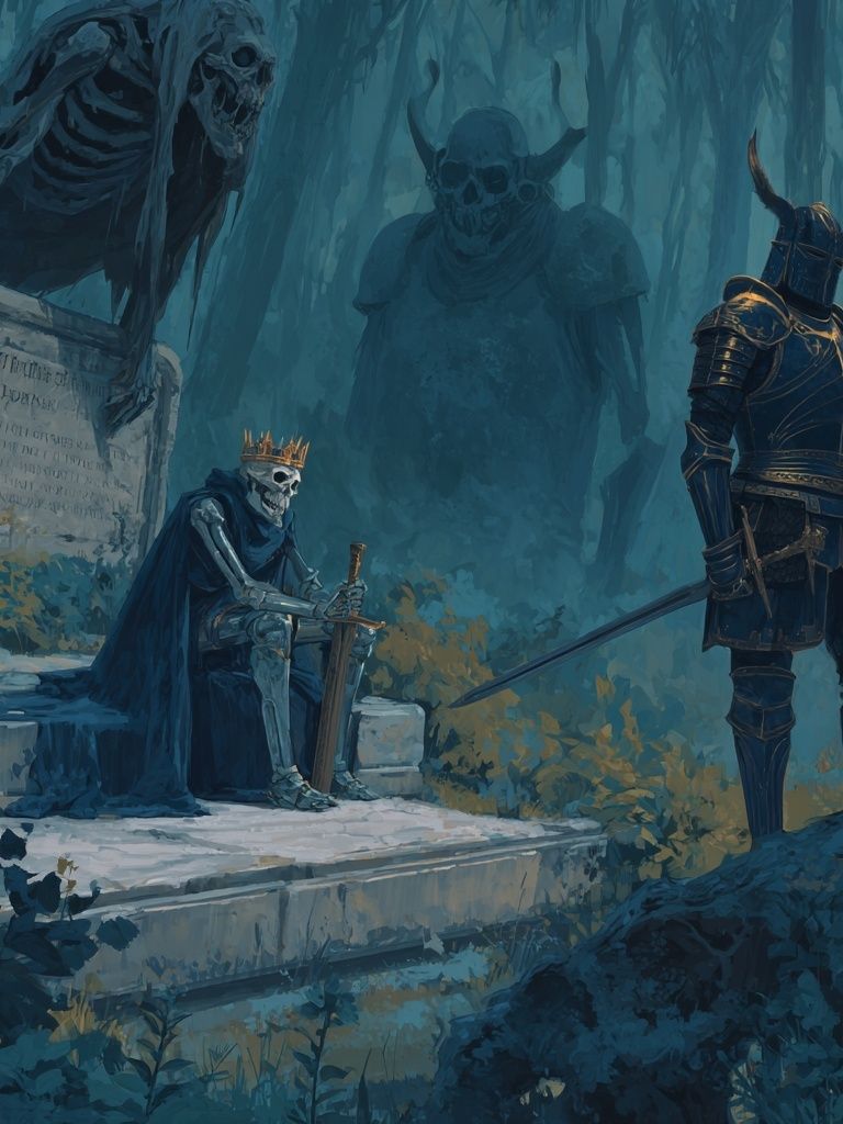 Dark Fantasy Skeleton Knights Poster. poster detail