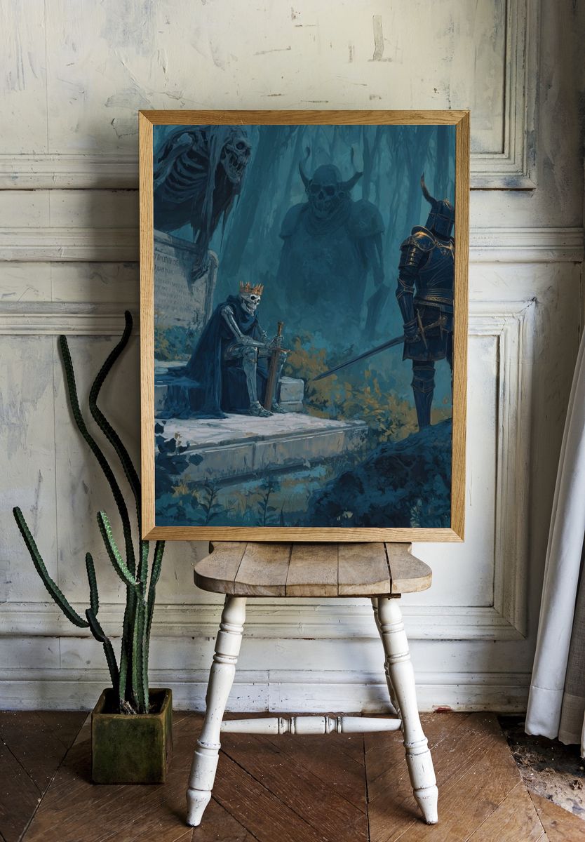 Dark Fantasy Skeleton Knights Poster. room preview