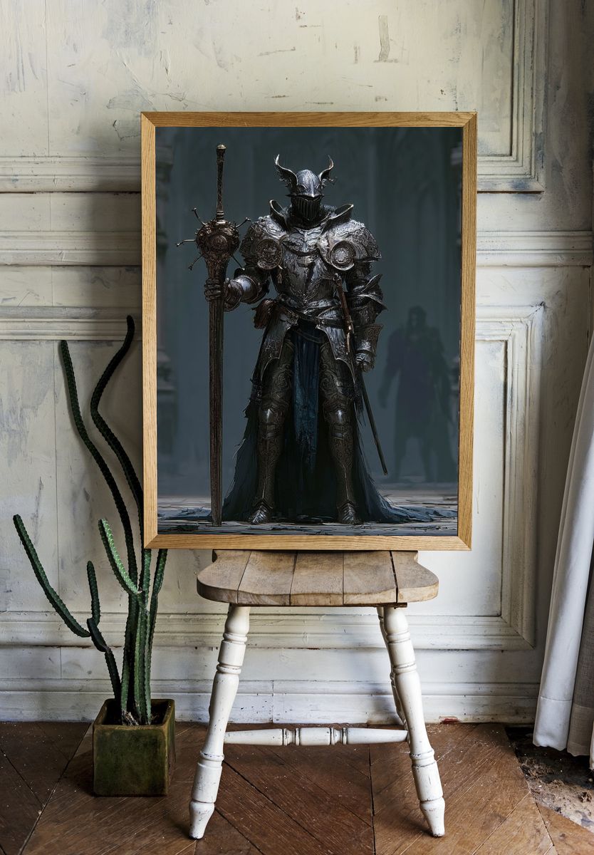 Dark Fantasy Knight Poster. — room view 1
