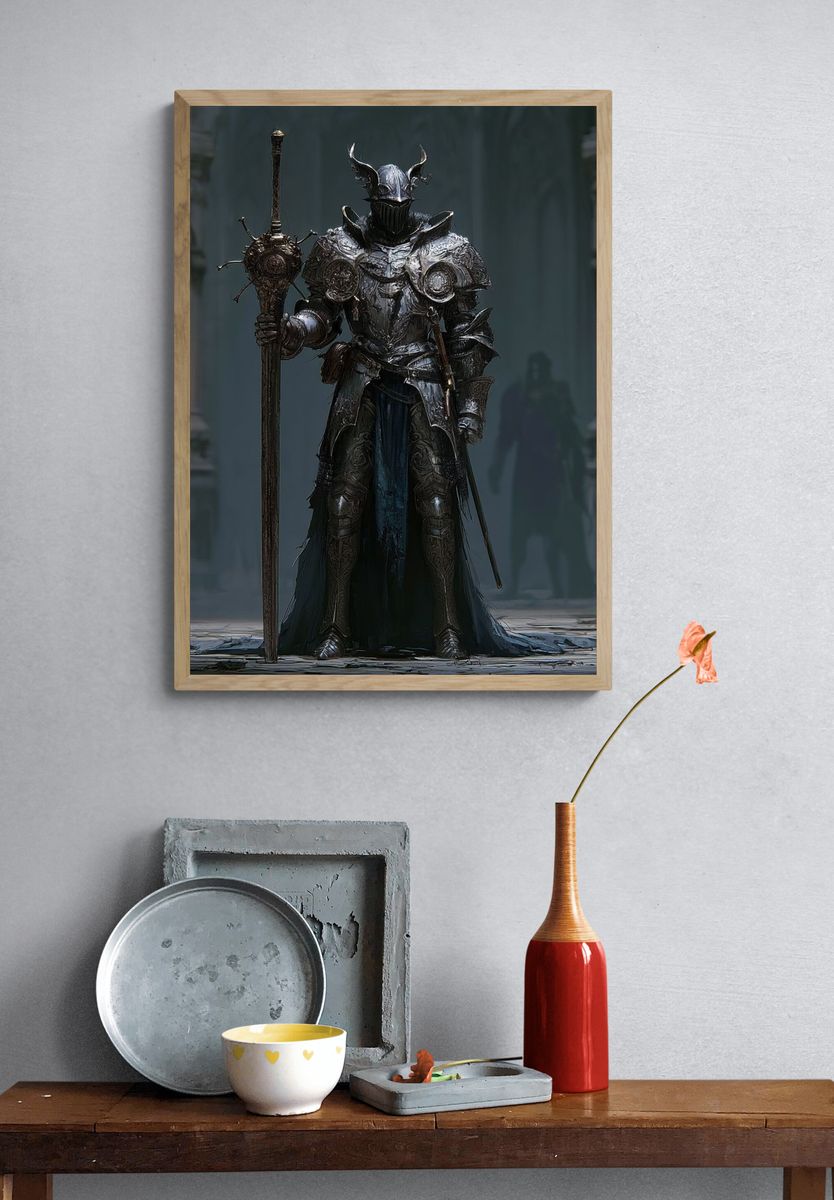 Dark Fantasy Knight Poster. — room view 3