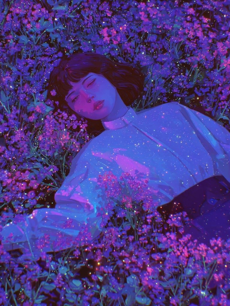 Dreamy Floral Portrait Poster. poster — illustration art
