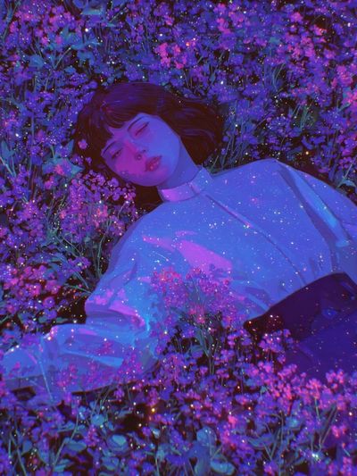 Dreamy Floral Portrait Poster. poster print