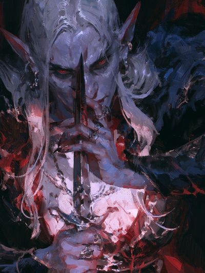 Dark Elf Portrait Fine-Art Poster. poster