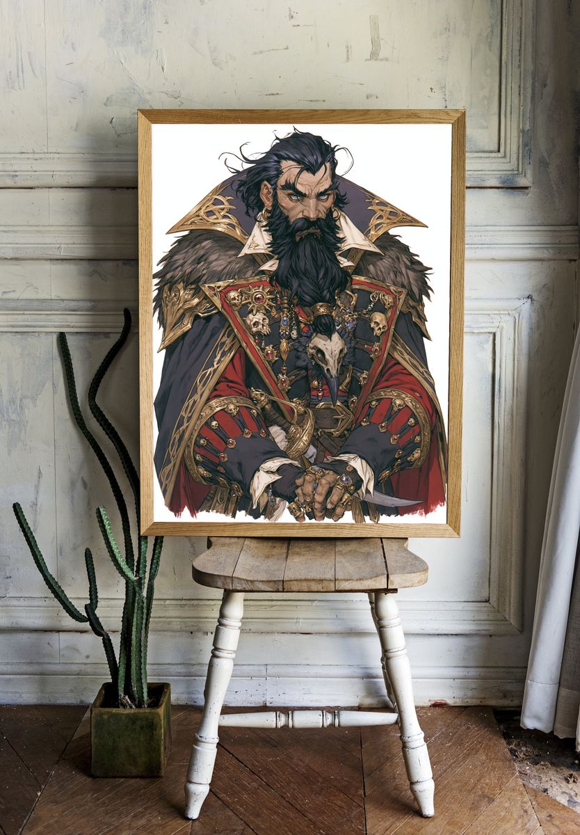 Dark Fantasy Noble Portrait Poster. — room view 1